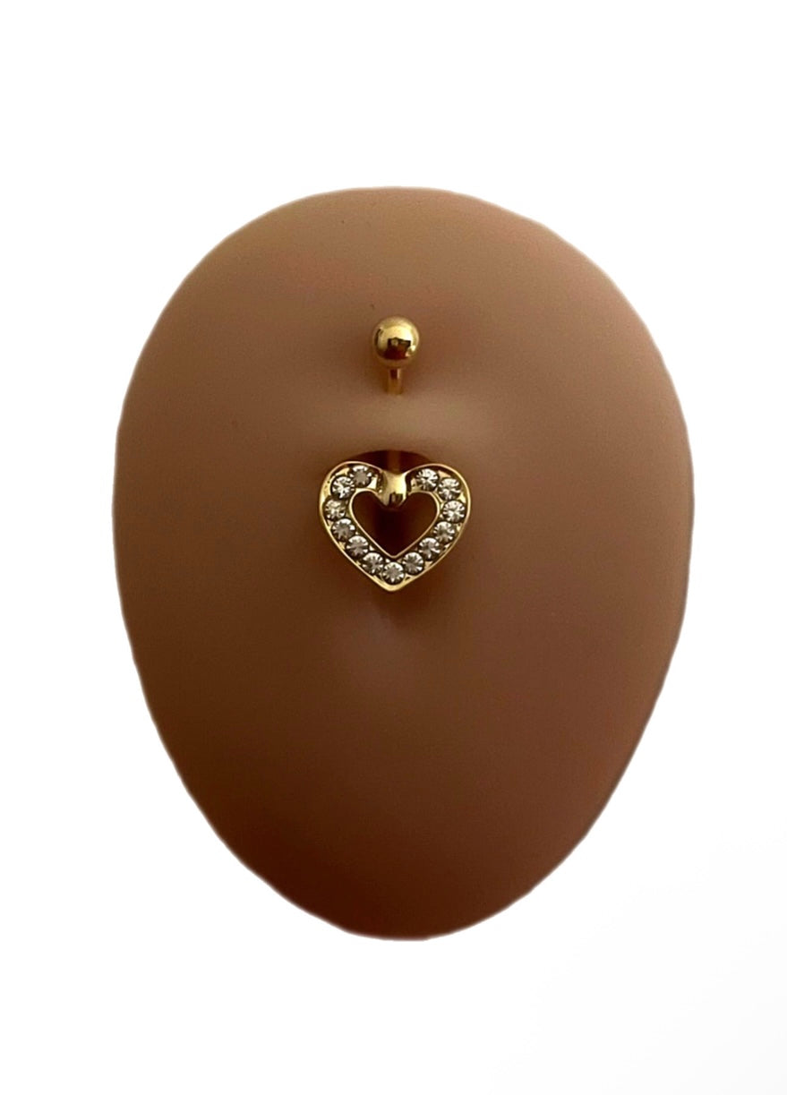 GOLD HEART OUTLINE RING