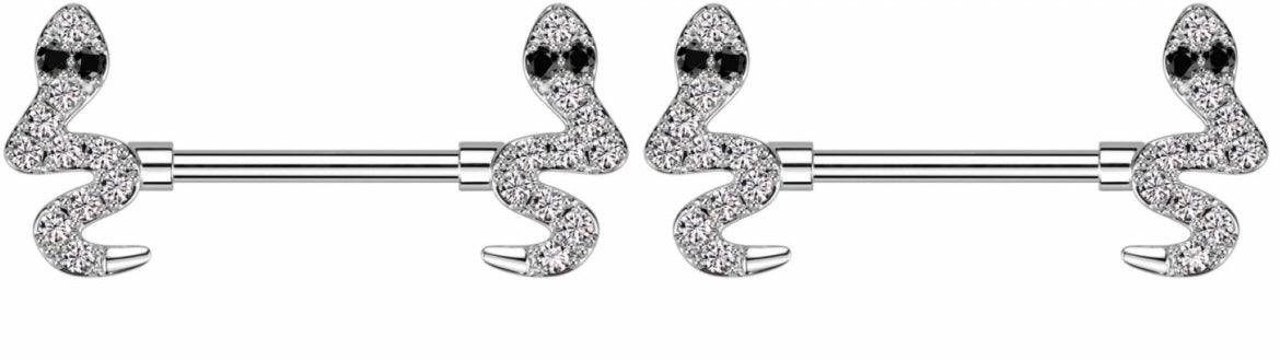 DOUBLE SNAKE NIPPLE RINGS